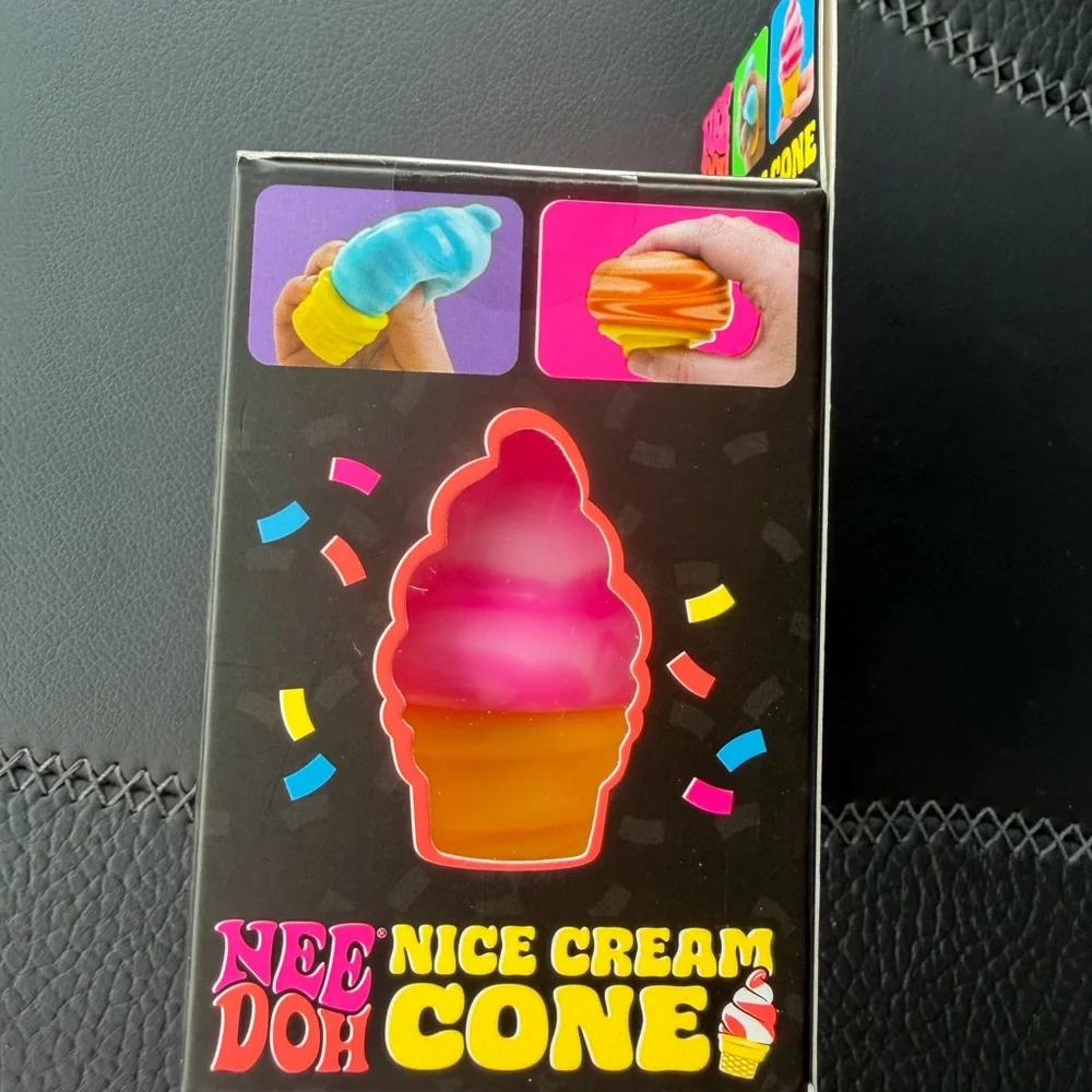 Nee Nice Cream Cone Pink & Yellow Squeeze Toy - Picture 5 of 5